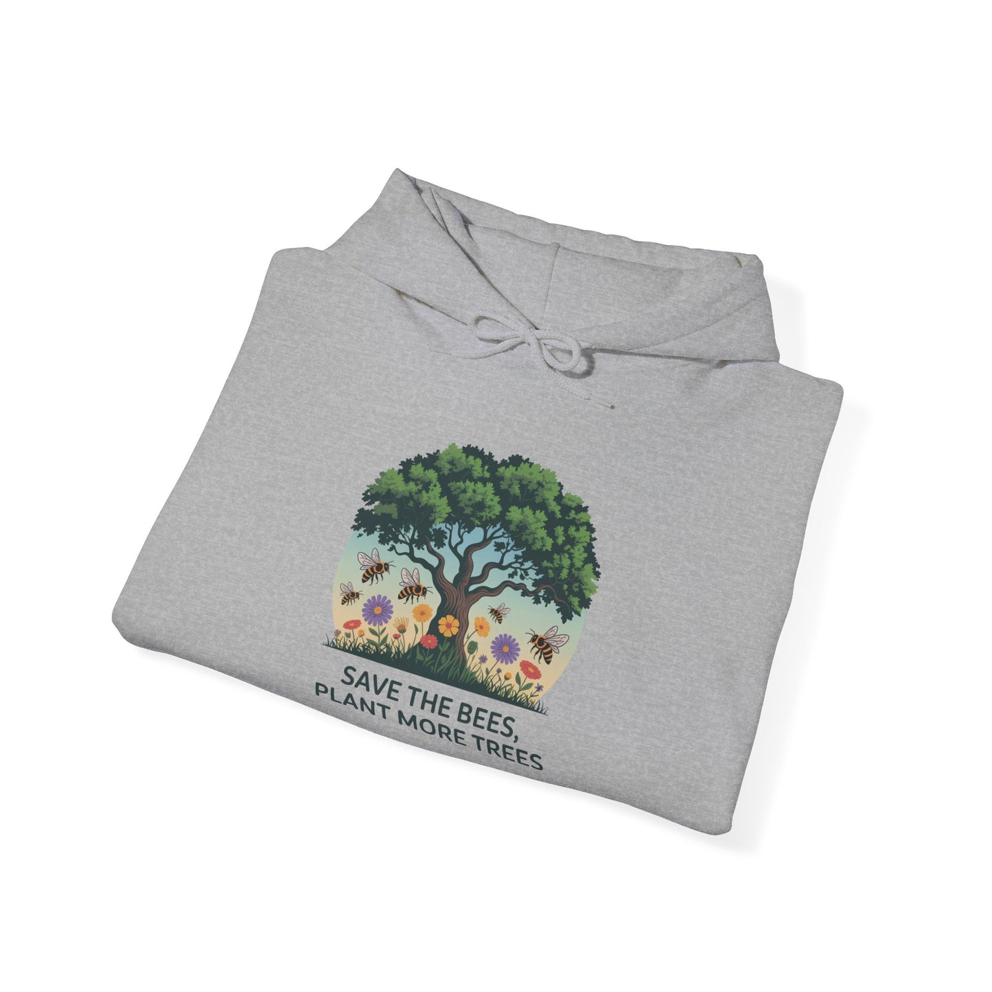 Save the Bees, Plant More Trees Hoodie — Gardening Sweatshirt for Plant Lovers