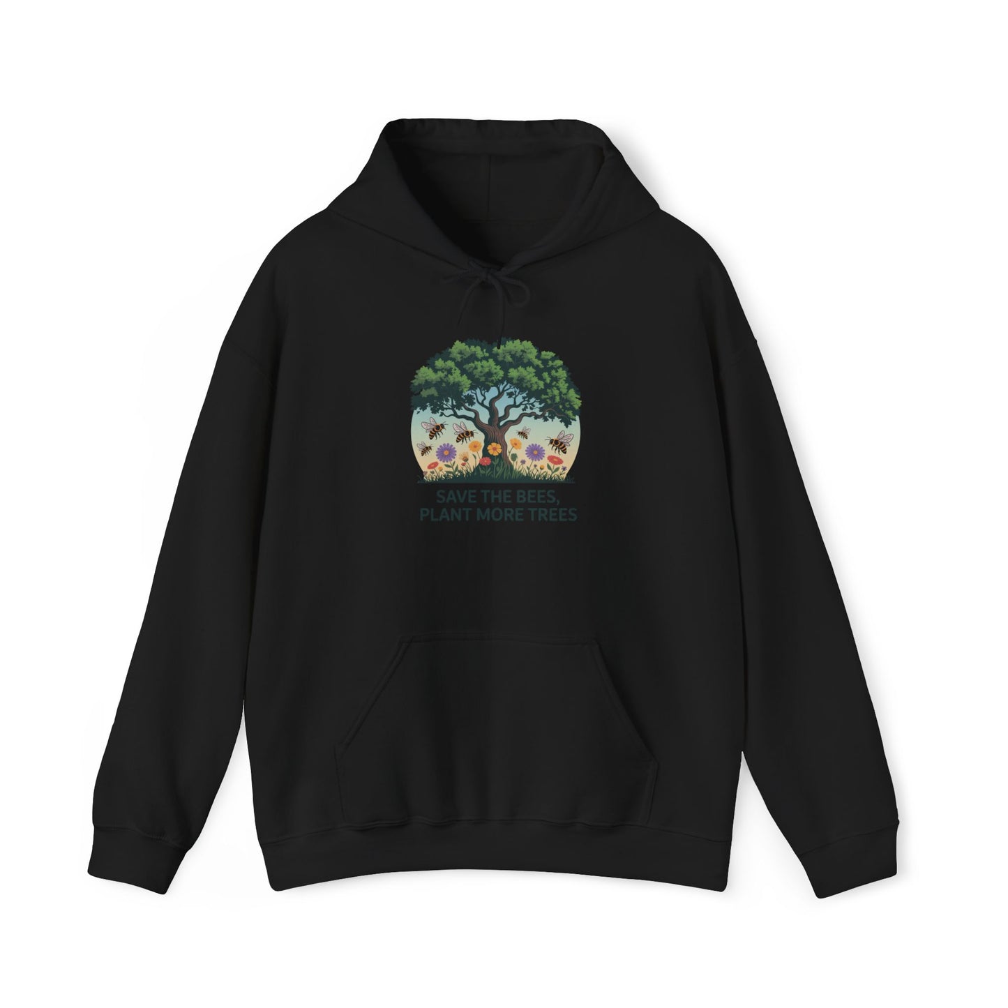 Save the Bees, Plant More Trees Hoodie — Gardening Sweatshirt for Plant Lovers