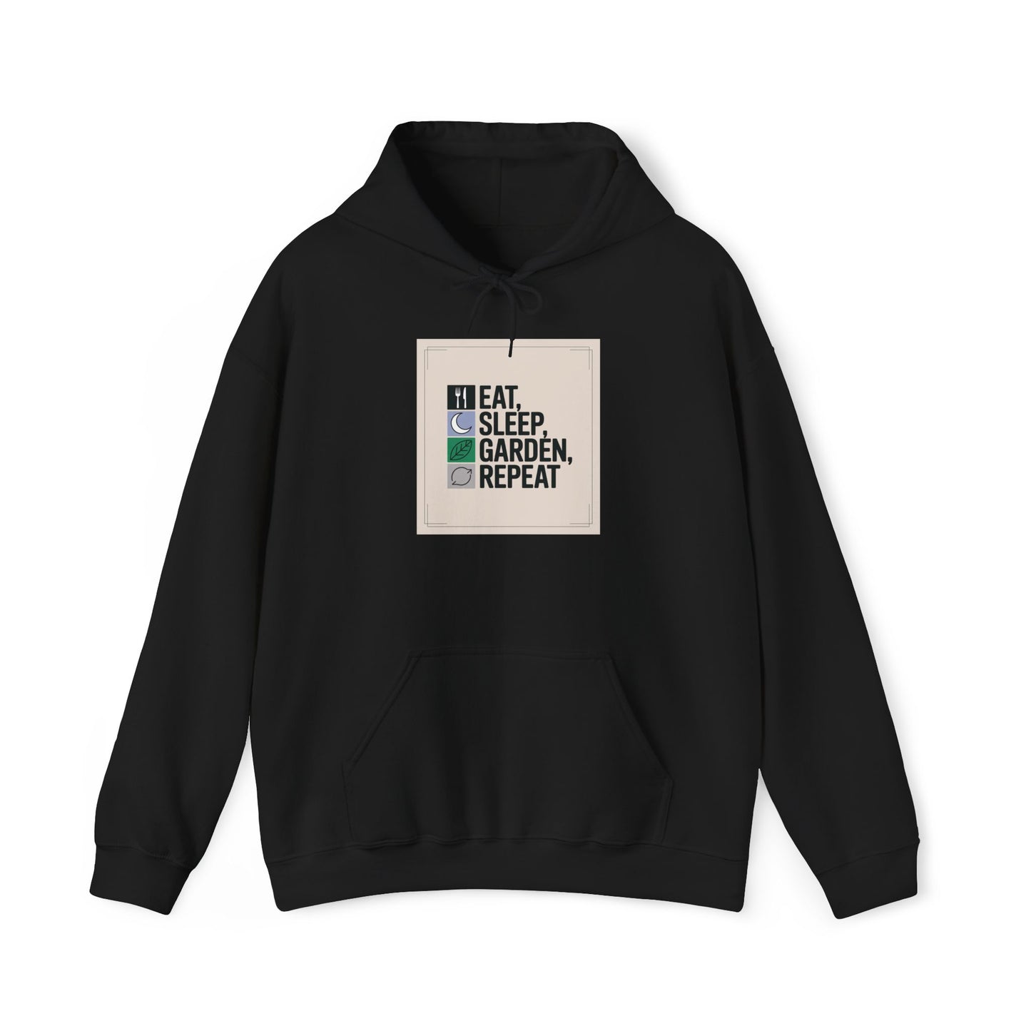 Eat, Sleep, Garden, Repeat Hoodie — Gardening Sweatshirt for Plant Lovers