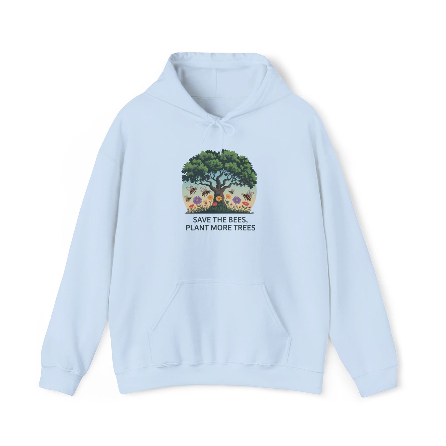 Save the Bees, Plant More Trees Hoodie — Gardening Sweatshirt for Plant Lovers