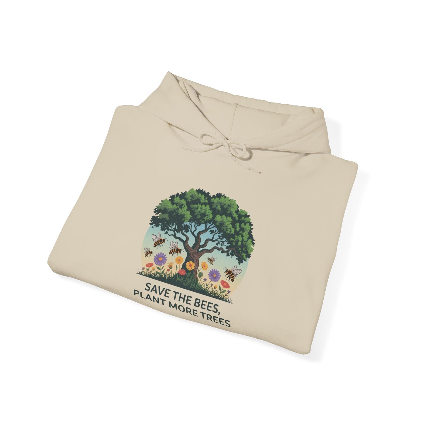 Save the Bees, Plant More Trees Hoodie — Gardening Sweatshirt for Plant Lovers