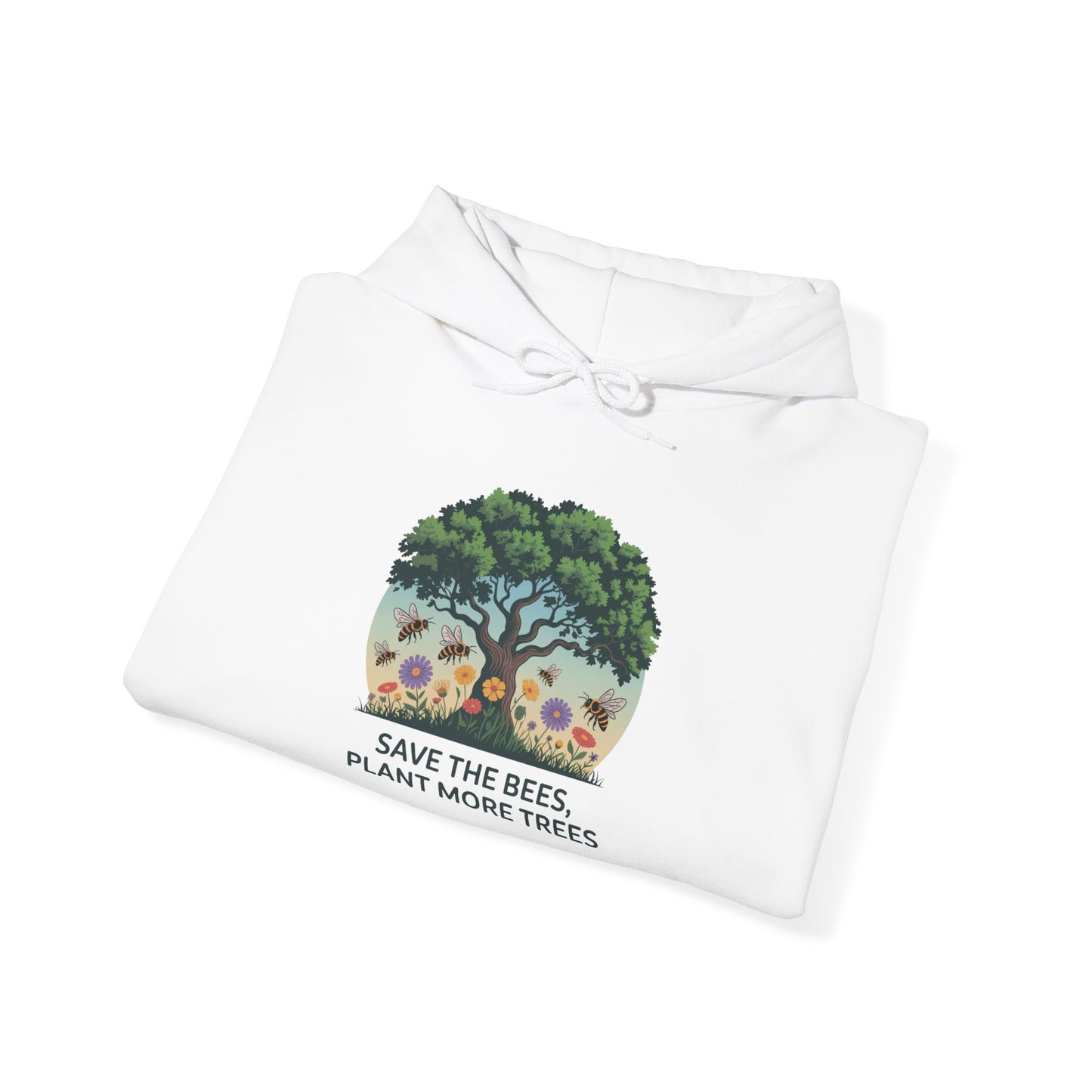 Save the Bees, Plant More Trees Hoodie — Gardening Sweatshirt for Plant Lovers