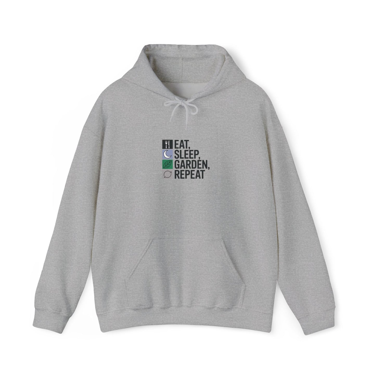 Eat, Sleep, Garden, Repeat Hoodie — Gardening Sweatshirt for Plant Lovers