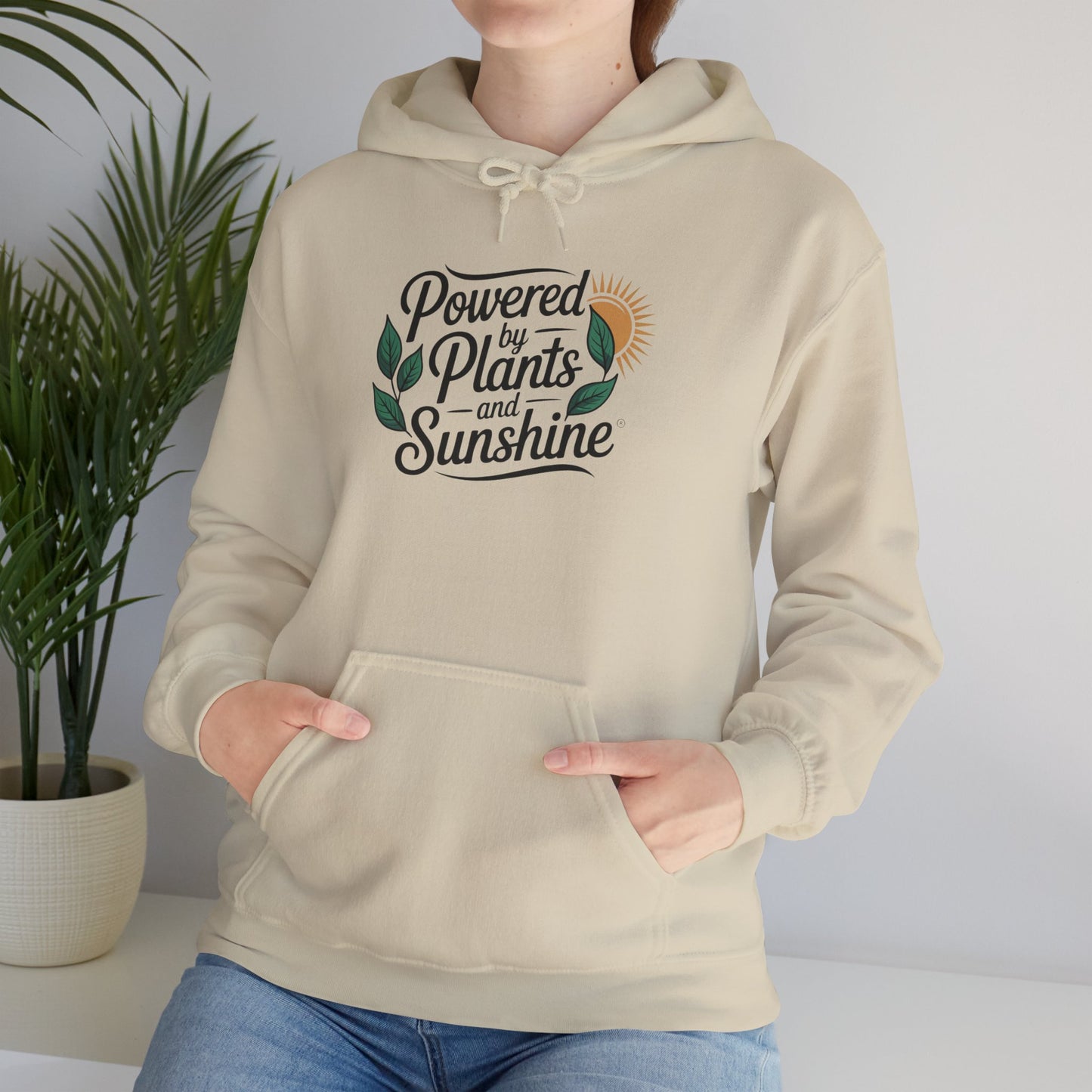 Powered by Plants Hoodie — Gardening Sweatshirt for Plant Lovers