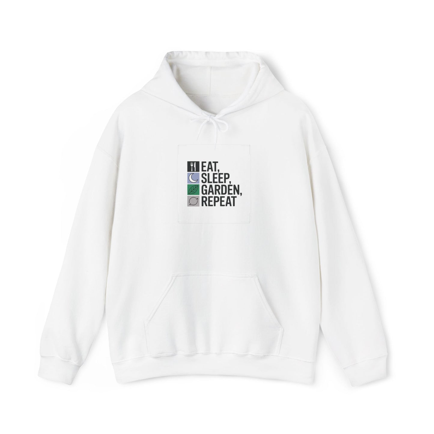 Eat, Sleep, Garden, Repeat Hoodie — Gardening Sweatshirt for Plant Lovers