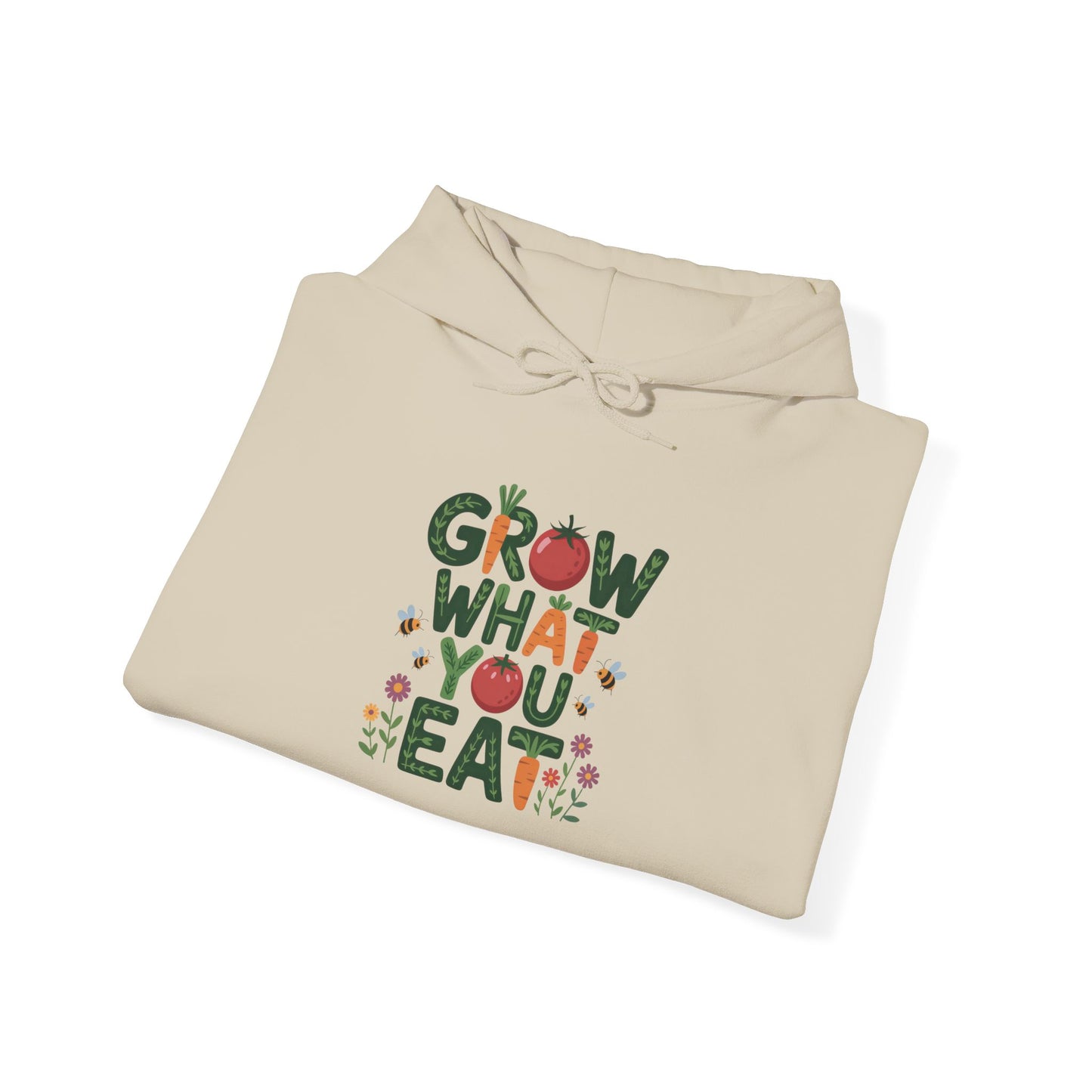Grow What You Eat Hoodie — Gardening Sweatshirt for Plant Lovers